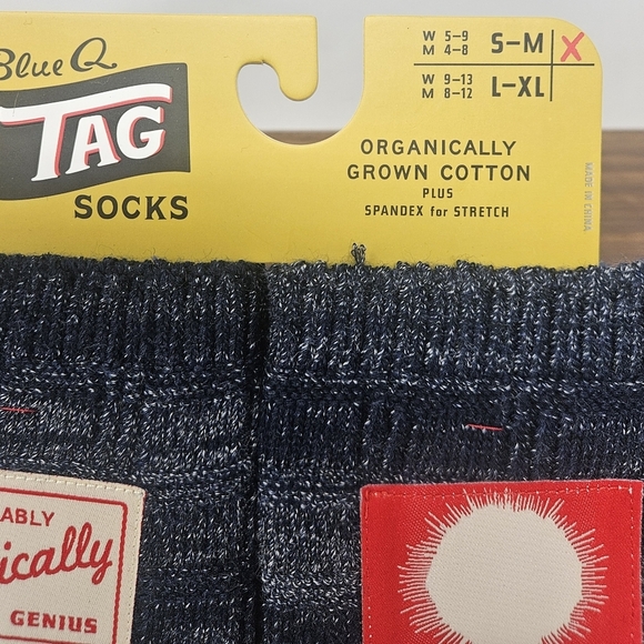 Blue Q Tag Socks NWT "Technically A Genius" - Picture 2 of 3
